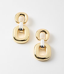 Mixed Metal Link Drop Earrings carousel Product Image 1