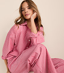 Striped Poplin Pajama Shirt carousel Product Image 2