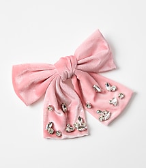 Crystal Velvet Bow Barrette carousel Product Image 1