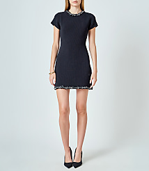 English Factory Jewel Trim Knit Mini Dress carousel Product Image 1