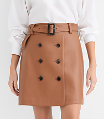 Faux Leather Trench Mini Skirt carousel Product Image 2