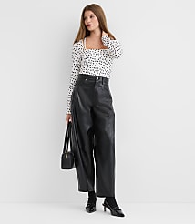 Dot Textured Ruched Square Neck Top carousel Product Image 3