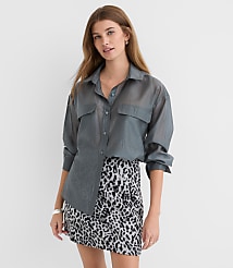 Petite Sheer Utility Everyday Shirt carousel Product Image 1