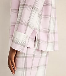 Haven Well Within Lightweight Flannel Frosted Plaid Pajama Top carousel Product Image 4