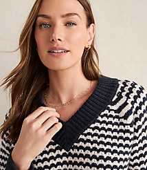 Haven Well Within Organic Cotton Blend Two-Tone V-Neck Sweater carousel Product Image 4