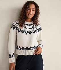 Haven Well Within Organic Cotton Blend Fair Isle Juneau Crewneck Sweater carousel Product Image 1