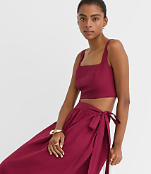 LOFT Beach Linen Cotton Square Neck Bralette carousel Product Image 1