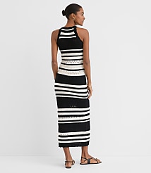 LOFT Beach Striped Crochet Halter Maxi Dress carousel Product Image 2