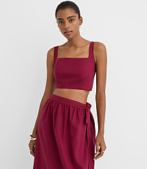 LOFT Beach Linen Cotton Square Neck Bralette carousel Product Image 2