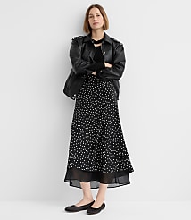 Dotted Layered Column Midi Skirt carousel Product Image 1