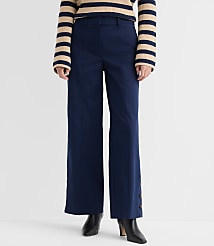Side Button Wide Leg Pants in Twill carousel Product Image 2