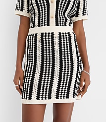 LOFT Beach Striped Crochet Mini Skirt carousel Product Image 2