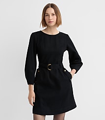 Seamed Twill Belted Mini Pocket Dress carousel Product Image 1
