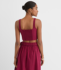 LOFT Beach Linen Cotton Square Neck Bralette carousel Product Image 3