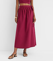 LOFT Beach Linen Cotton Maxi Wrap Skirt carousel Product Image 2