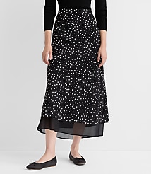 Dotted Layered Column Midi Skirt carousel Product Image 2