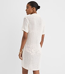 LOFT Beach Crochet Swimsuit Coverup Polo Dress carousel Product Image 3