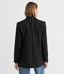 Brushed Pinstripe Tailored Double Breasted Blazer carousel Product Image 3