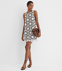 LOFT Beach Floral Crochet Mini Dress carousel Product Image 1