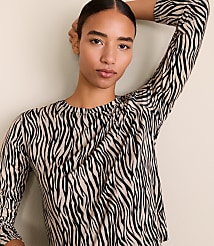 Lou & Grey Zebra Print Essential Modal Long Sleeve Tee carousel Product Image 1
