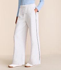 Lou & Grey Heathered Piped Elite Fleece Wide Leg Sweatpants carousel Product Image 2
