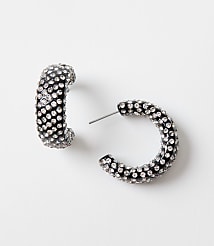 Pave Chunky Hoop Earrings carousel Product Image 1
