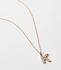 Pave Initial Necklace carousel Product Image 2
