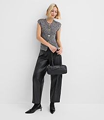 Hammered Metallic Button Ribbed Sweater Vest carousel Product Image 3