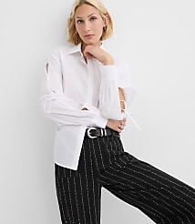 Poplin Tie Sleeve Tunic Shirt carousel Product Image 2