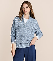 Lou & Grey Marled Open Stitch Half Zip Sweater carousel Product Image 1