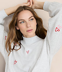Lou & Grey Heart Cozy Cotton Mock Neck Sweatshirt carousel Product Image 2