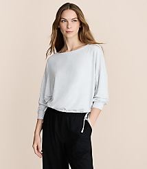 Lou & Grey Heathered Side Tie Essential Modal Tee carousel Product Image 3