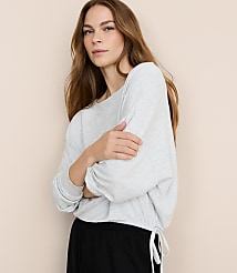 Lou & Grey Heathered Side Tie Essential Modal Tee carousel Product Image 1