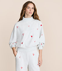 Lou & Grey Heart Cozy Cotton Mock Neck Sweatshirt carousel Product Image 1