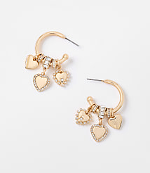 Sparkle Heart Cluster Hoop Earrings carousel Product Image 1