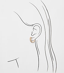 Pearlized Sparkle Huggie Hoop Earrings carousel Product Image 2