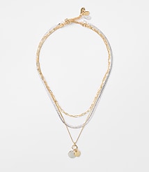 Mixed Metal Delicate Chain Necklace Set carousel Product Image 1