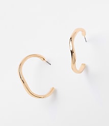 Molded Metal Hoop Earrings carousel Product Image 1