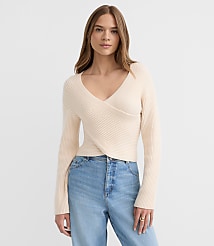 Ribbed Crossover Sweater carousel Product Image 1