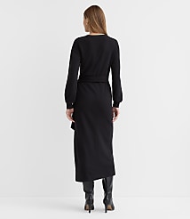 Terry Side Pleated Midi Wrap Dress carousel Product Image 2