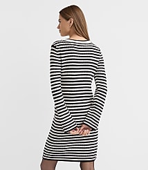 Pointelle Striped Sweater Dress carousel Product Image 4