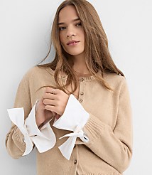 Poplin Tie Cuff Cardigan carousel Product Image 1