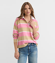 Rugby Stripe Polo Top carousel Product Image 1