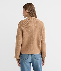 Heathered Ribbed Button Tab Sweater Jacket carousel Product Image 2