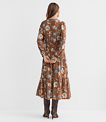 Floral Smocked Tie Waist Midi Dress carousel Product Image 3