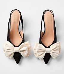 Satin Bow Slingback Kitten Heels carousel Product Image 3
