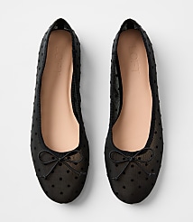 Velvet Dotted Mesh Ballet Flats carousel Product Image 2