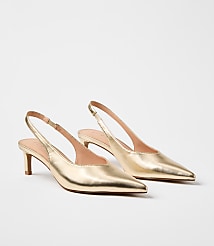 Metallic Slingback Kitten Heels carousel Product Image 1