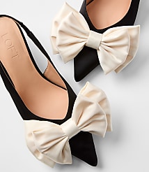 Satin Bow Slingback Kitten Heels carousel Product Image 2