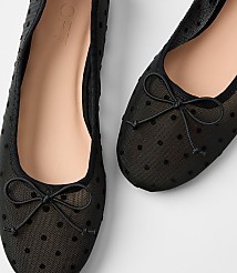 Velvet Dotted Mesh Ballet Flats carousel Product Image 3